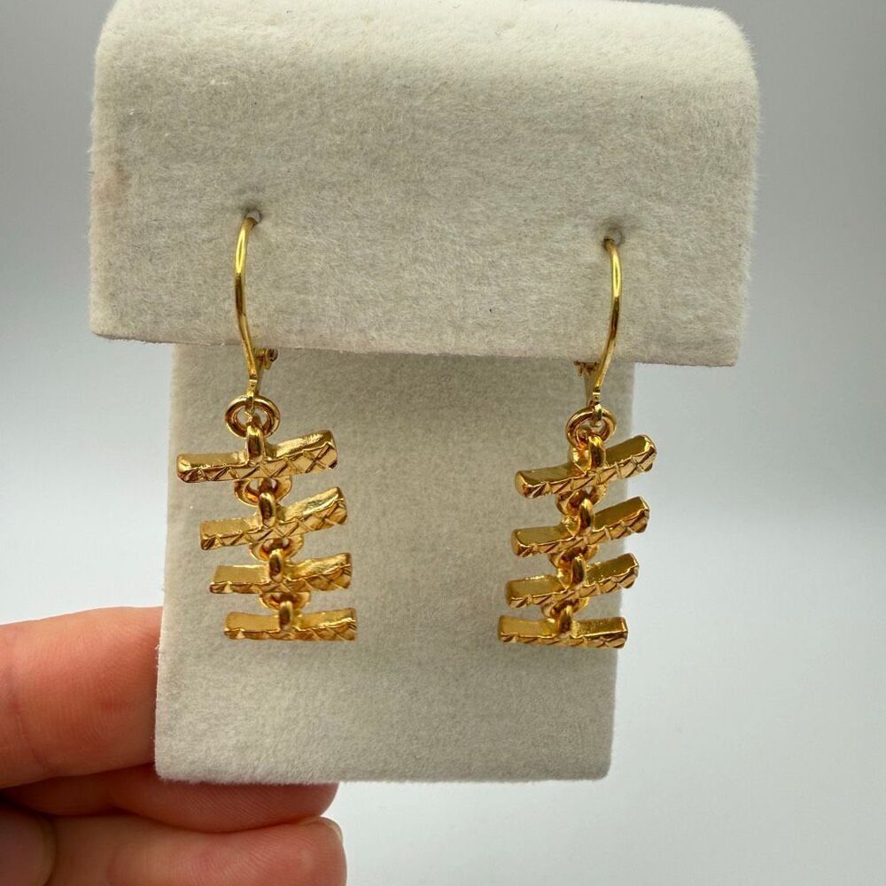 Kenneth Jay Lane 22k gold plated dangle earrings New